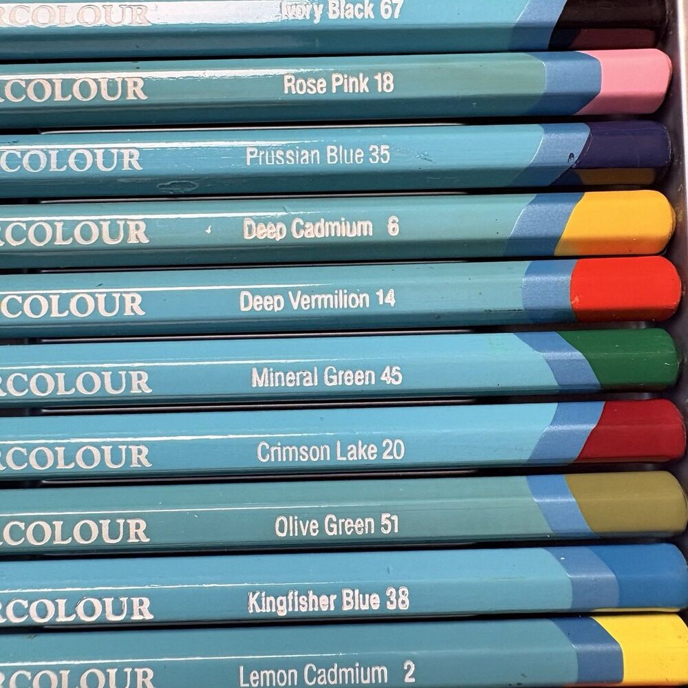 Derwent Watercolor Pencils - Gently Used - 23 of 24 Pack See Listing For Colors - Picture 6 of 10